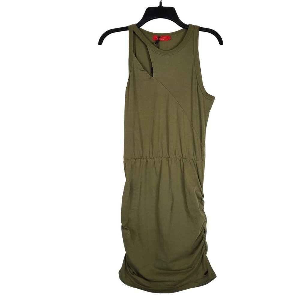 n:philanthropy Womens Dress sz S Charley Dress Green short ruched sides NWT
